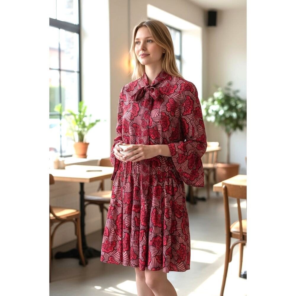 Alexis Elizavetta Mini Dress in Red Floral Fan S